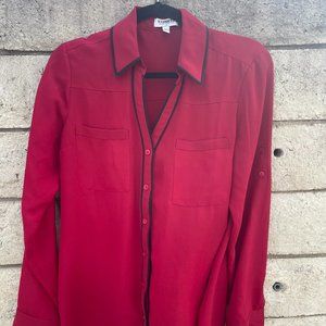 Women's Medium Express Red & Black Portofino Shirt